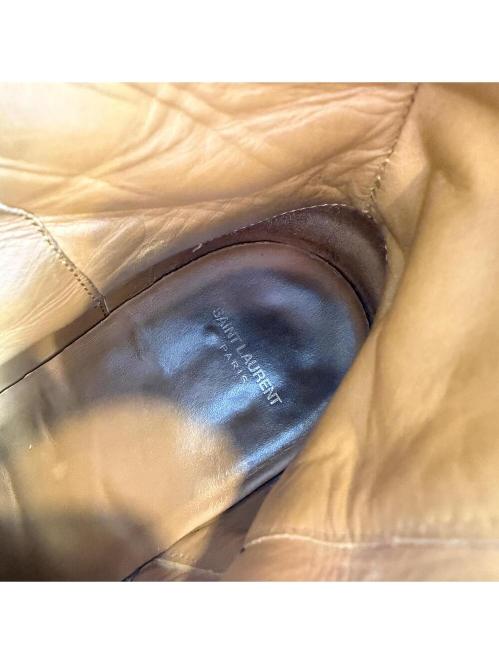 Saint Laurent Paris Wyatt Harness Suede Boots Brown Tan Italy Men's EU 41 US 8 - Picture 10 of 12